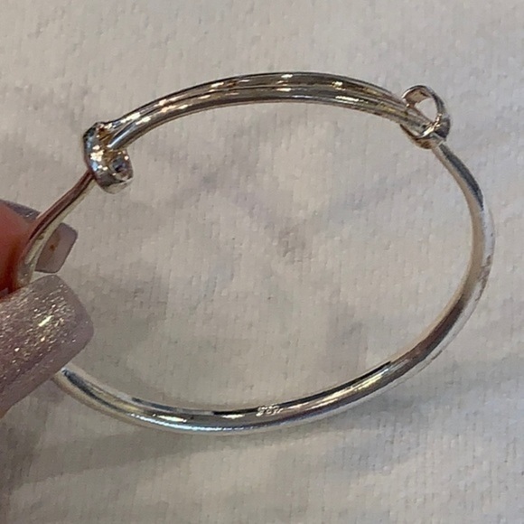 💐5/25 silver tone simple minimalist size small bracelet bangle - Picture 2 of 9